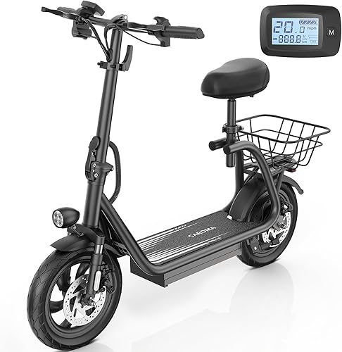 Miniatura 9 de Caroma Peak 500W800W1200W Electric Scooter with Seat,14" Fat Tire Electric Scooter for Adults,30 Miles Range&20MPH Max Speed,E Scooter 300 LBS Max