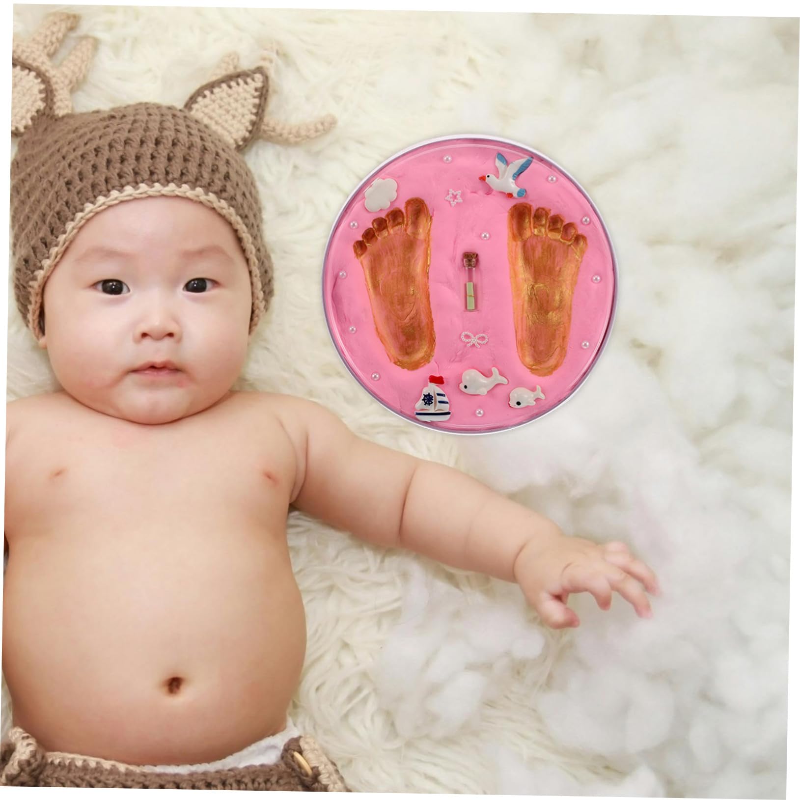 BESPORTBLE Kit De Huellas De Manos De Arcilla Para Impresión De Manos y Pies Recuerdo Fotográfico Para Guardería y Adorno De Niño
