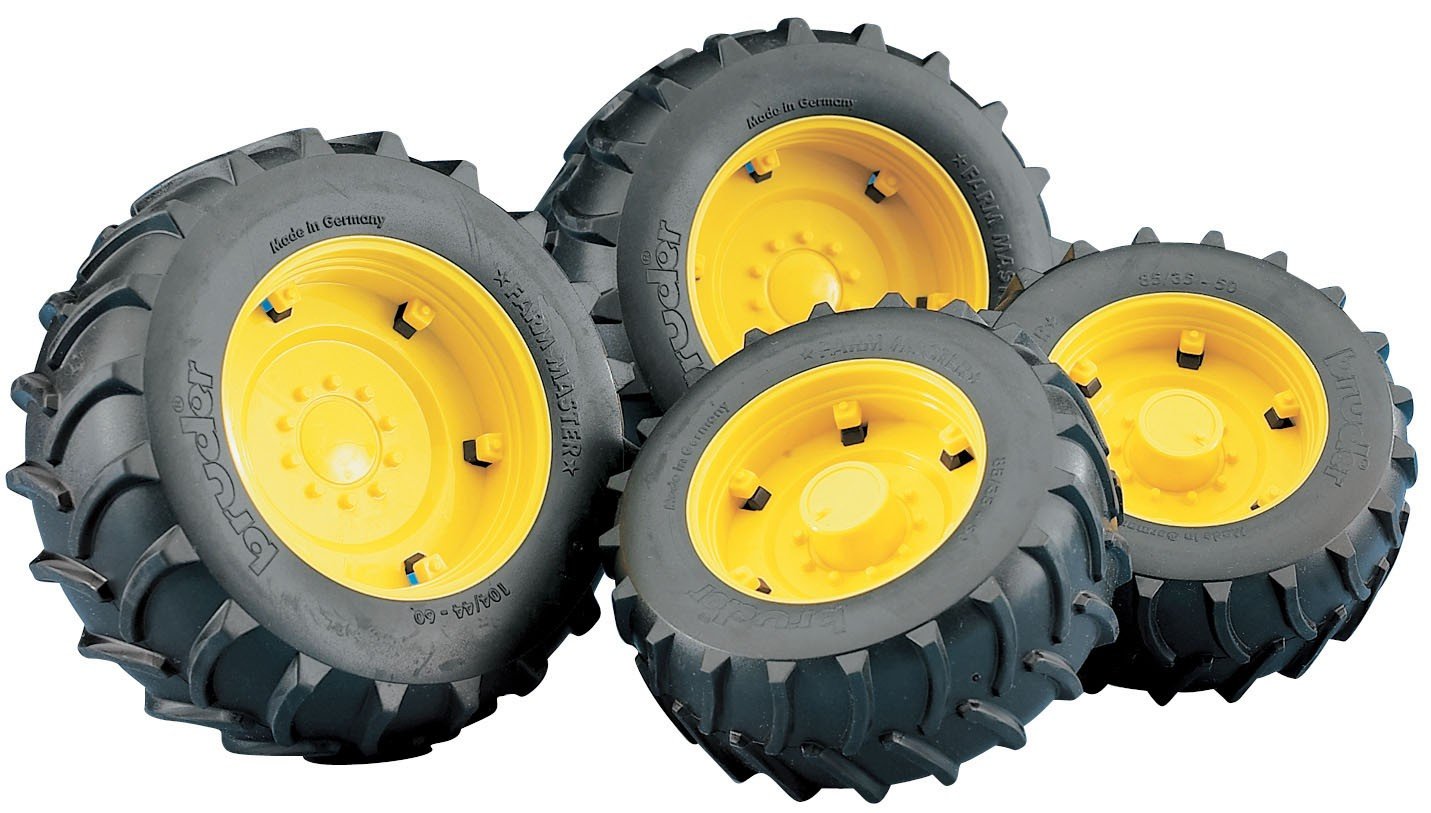 Bruder Twin Tires with Rims for 02000 Series Tractor, Yellow Amazon