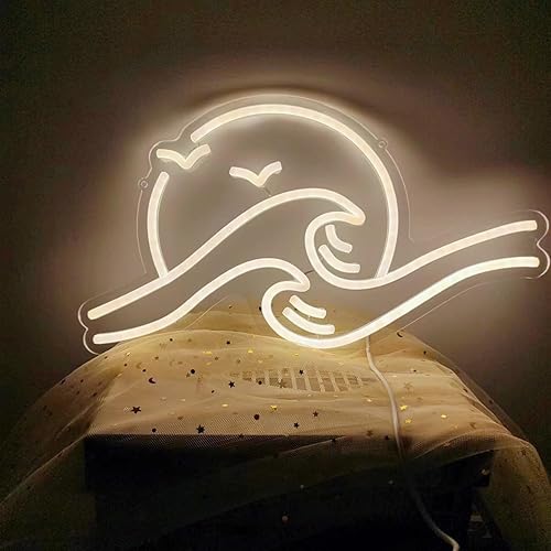 Miniatura 4 de Letrero de juego de luz de neón con ondas LED, lámpara hecha a mano para pared, habitación, fiesta, hogar, bar, arte, mesa de dormitorio, boda,