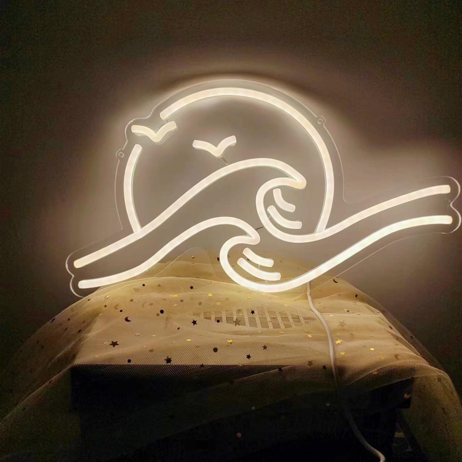 LED Dimmbar Wave Neonlicht Spielschild Handgefertigte Lampe für Wand Zimmer Party Zuhause Bar Weihnachten Schlafzimmer Hochzeit Dekoration, Teenager Geburtstag Geschenk, USB-Betrieben