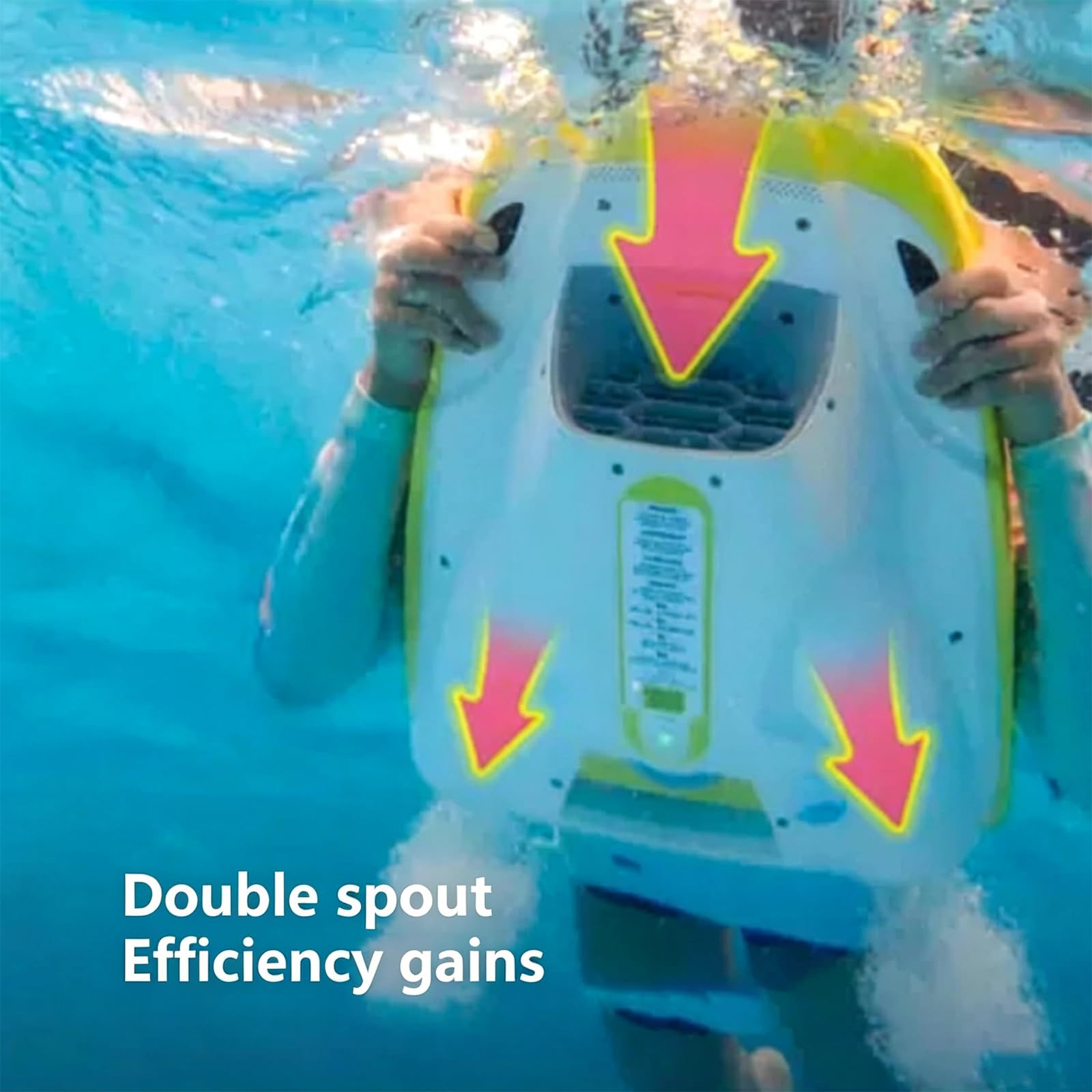 Moto Acuática Portátil De 300 W con Batería, Capacidad De Carga De 80 Kg, 18200 Mah, Ideal para Piscinas, Buceo, Snorkel Y Aventuras En El Océano.