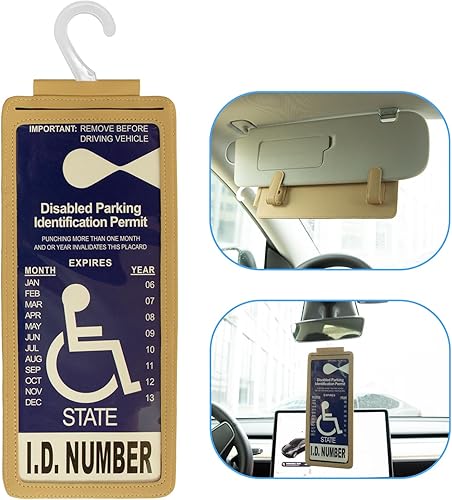 Miniatura 1 de Yuoyar Soporte portátil para discapacitados para automóvil, ultra transparente, protector de placa para discapacitados, funda protectora para colgar
