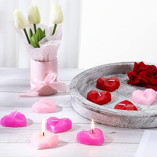 Miniatura 8 de 9 velas en forma de corazón de San Valentín velas románticas de amor para el día de San Valentín y mesa de boda centro de mesa decoración de pastel