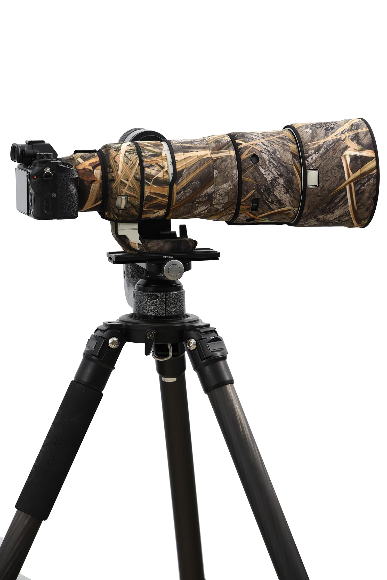 Rolanpro Funda Impermeable para Lente de Camuflaje para Sony FE 100-400 mm F4.5 GM OSS, Funda Protectora para Lentes, Ropa #49 Camuflaje de Hierba Impermeable