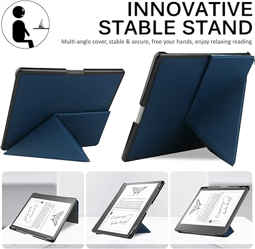 Miniatura 3 de Miimall Funda compatible con Kindle Scribe 2022, piel sintética de alta calidad con encendidoapagado automático y múltiples ángulos de visión, funda