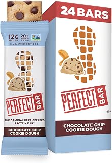 Perfect Bar, Chocolate Chip Cookie Dough Protein Bar, Sports Nutrition Protein Bars, Gluten Free Protein Bars, Soy Free Protein Bars, Non GMO, No Sugar Alcohols, 2.2 Ounce Bar, 24 Count