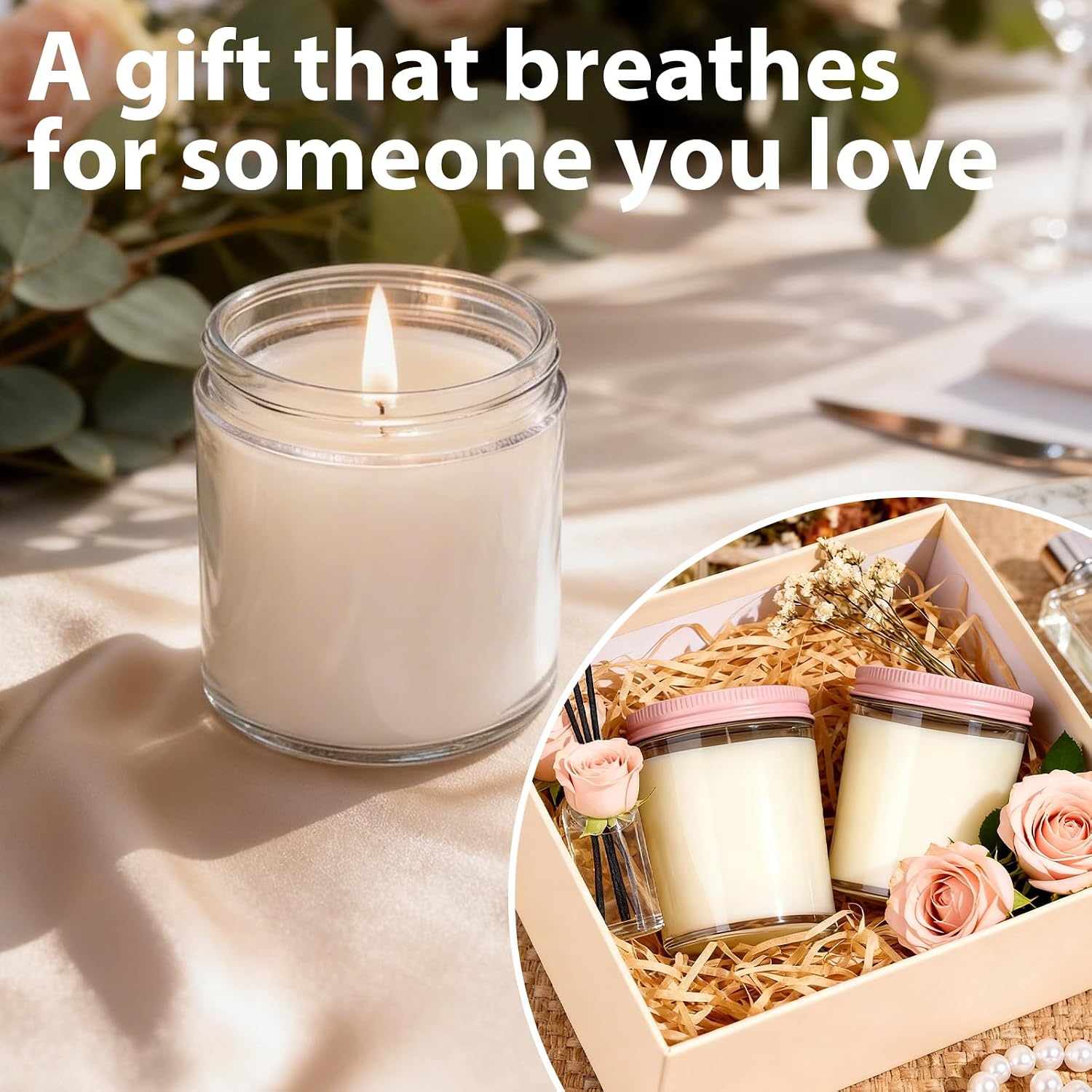 12 PCS 8oz Large Rose Scented Long Lasting Pure Soy Wax Candles | Relaxing Home Fragrance | Premium Bulk Gift Set | Wedding Favors, Spa, Hotel & Corporate Events