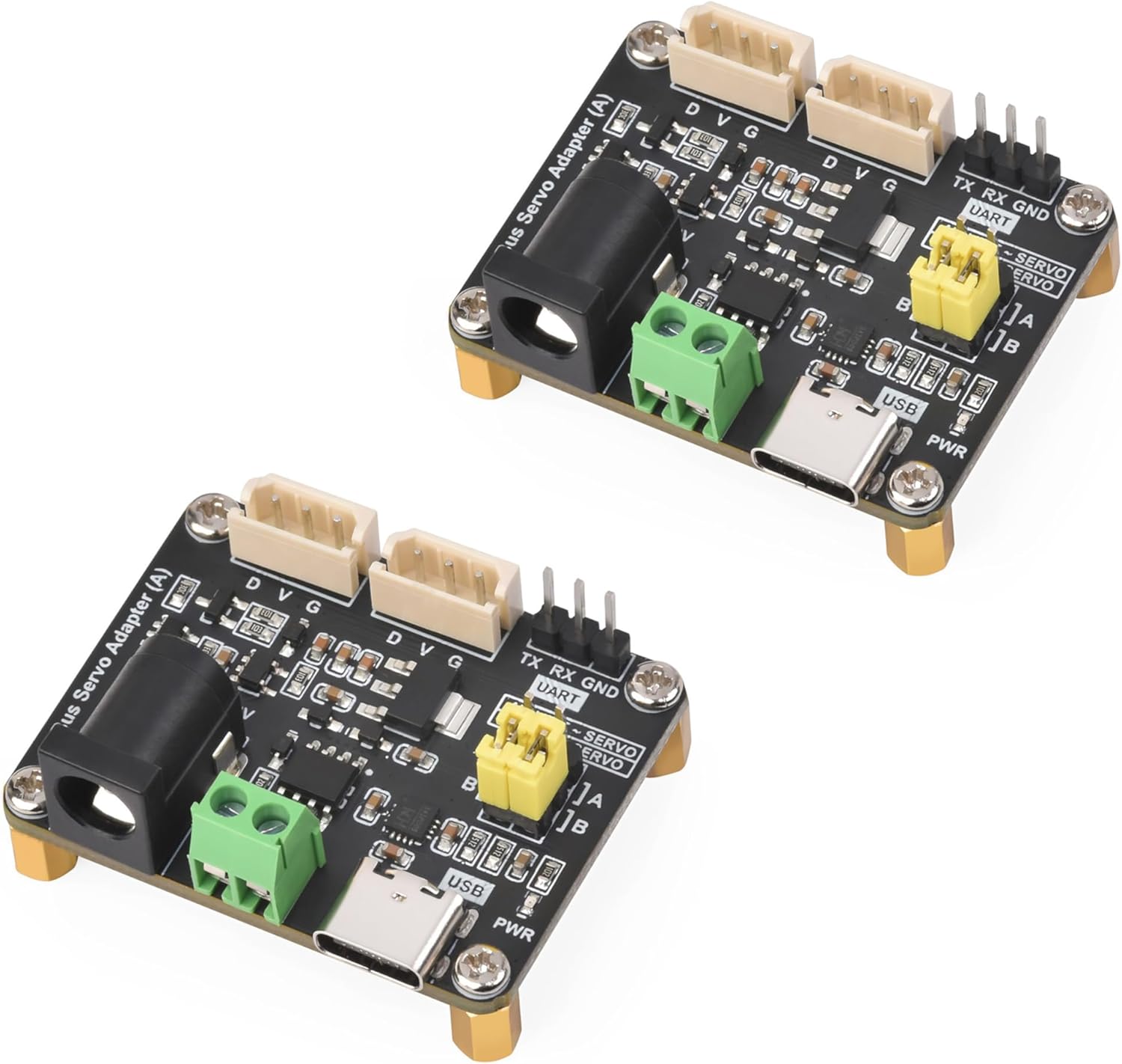 2PCS Serial Bus Servo Driver Board, Support Up to 253 ST/SC Series Serial Bus Servos, Servo Power Supply and Control Circuit, Support UART and USB Control for Raspberry Pi/Jetson Orin Nano/PC/ ESP32