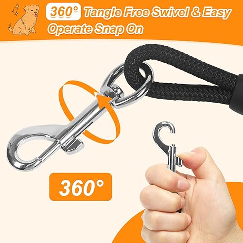 Miniatura 4 de Vivifying Cordón de control para perros, cuerda larga flotante de 20 pies19.7ft con asa suave para acampar, jugar, patio trasero, playa y lago