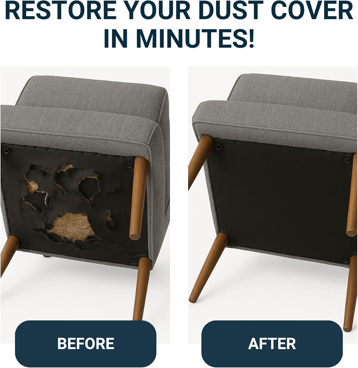 60" x 3 Yard Black Cambric Upholstery Dust Cover Fabric for Furniture Replacement