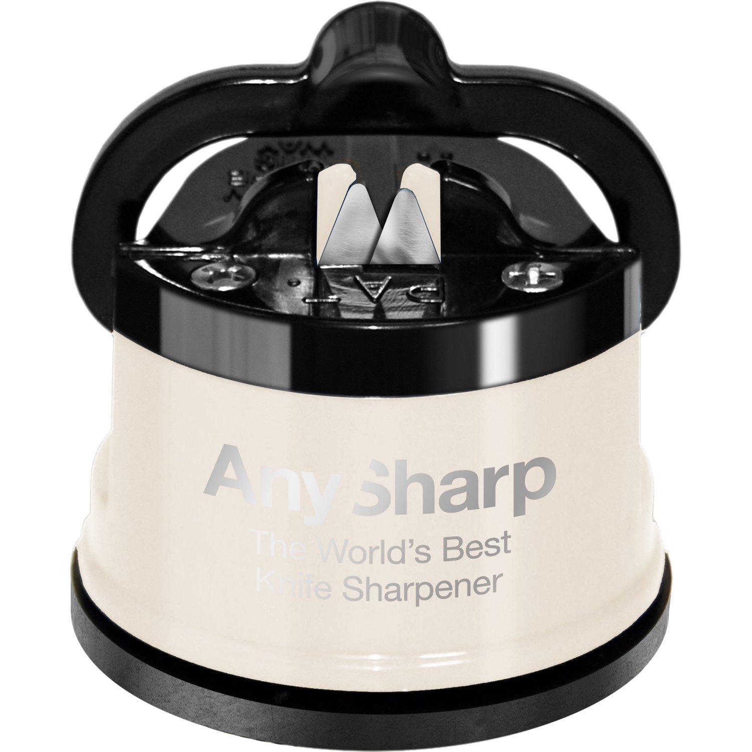 AnySharp Pro Metal Knife Sharpener with Suction, Cream