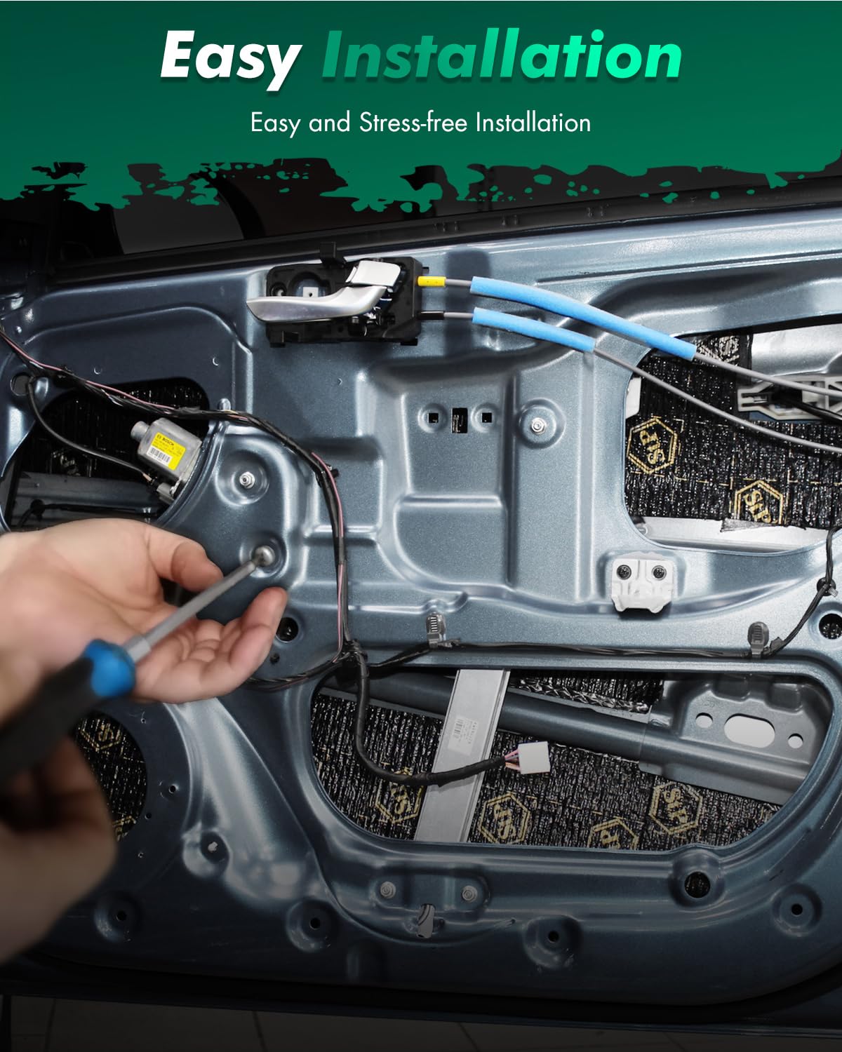 SCITOO Front Left Power Window Regulator Without Motor Replacement for 2001-2003 for BMW 525i,Replace# 740-478