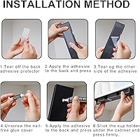 Vista 4 de Soporte para copas de vino, paquete de 4 estantes para copas de vino, soporte para copas de vino sin taladrar debajo del gabinete, organizador