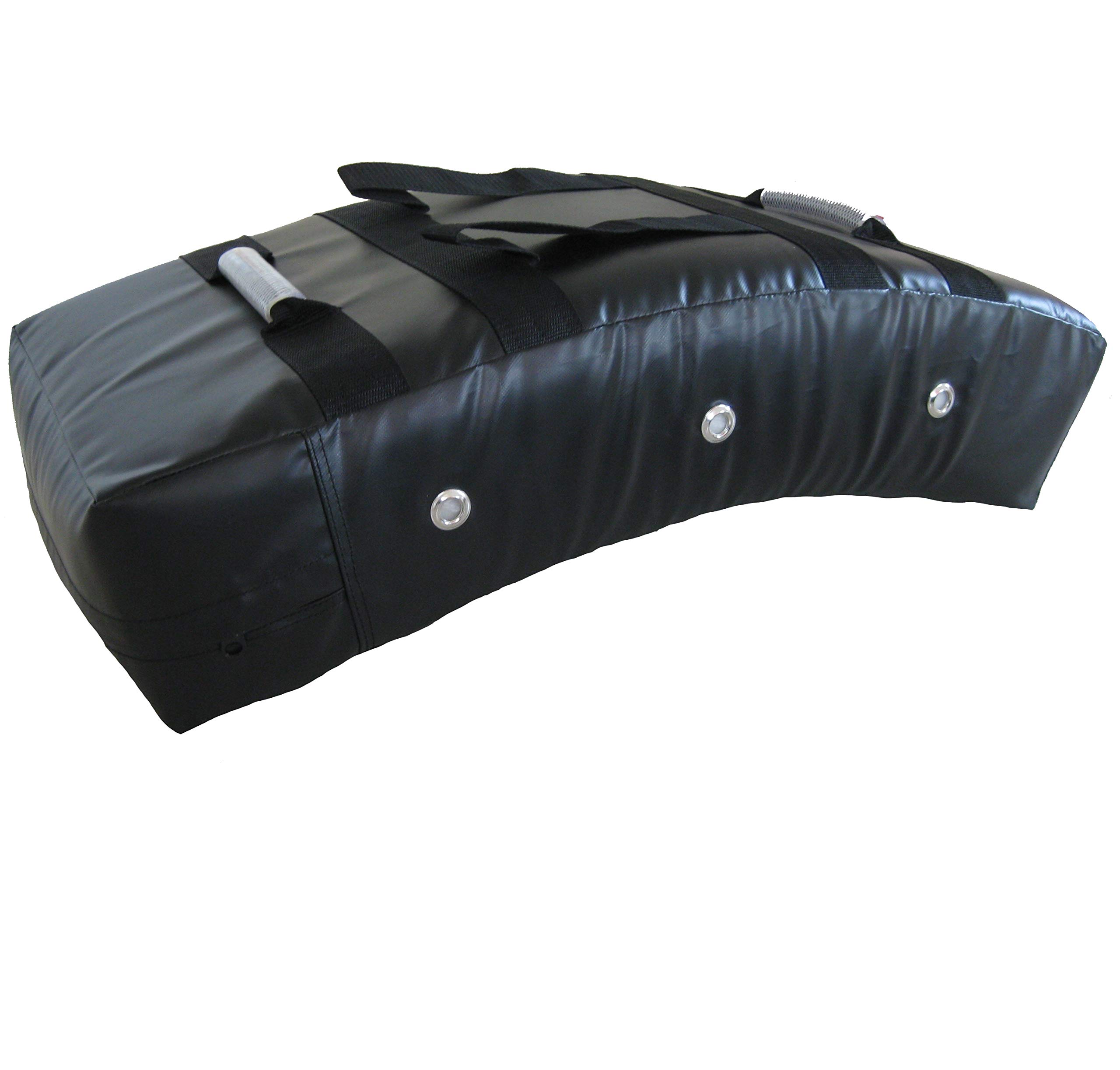 BAY HOOOK 72x37x16 cm doppelschichtiges Schlagpolster,Schlagkissen, Kickpolster, Pratzen Bodyshield Kickboxen Thaiboxen Muay Thai K1 MMA Karate schwarz krumm gekrümmt grosses 70 65 75