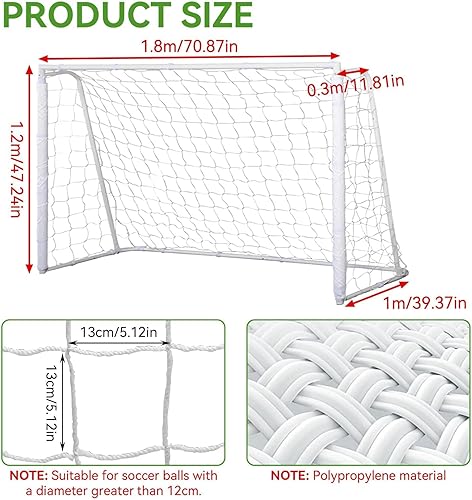 Miniatura 2 de Red de portería de fútbol, redes de repuesto para portería de fútbol deportivo, red de poste de portería de fútbol de tamaño completo para