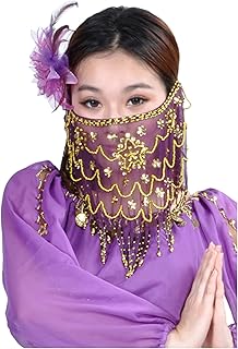 Lady Masquerade Halloween Party Belly Dance Tribal Face Veil Mask Scarf
