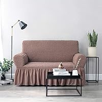 Vista 4 de NICEEC Paquete de fundas para sillón y funda de sofá de café