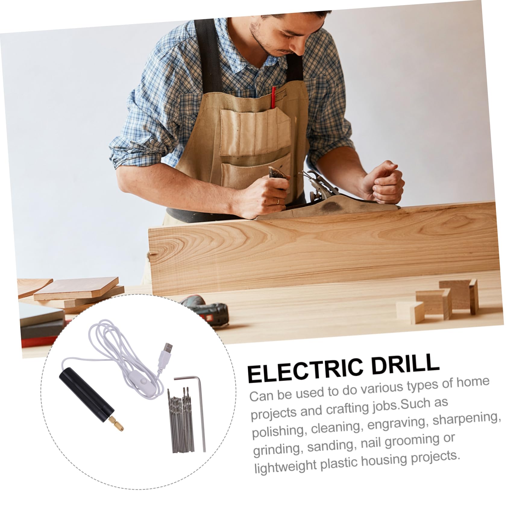 Mipcase Charging Mini Electric Drill Cordless Rotary Tools Set Power Hand Tool Micro Drill for Woodworking Crafting Projects