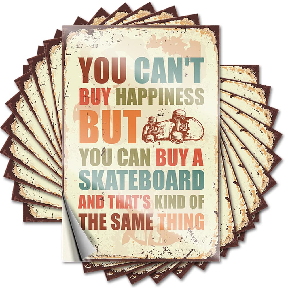 New Door Decal | You Can't Buy Happiness But You Can Buy A Skateboard Cozy for Tiki Decor(8X12CM)