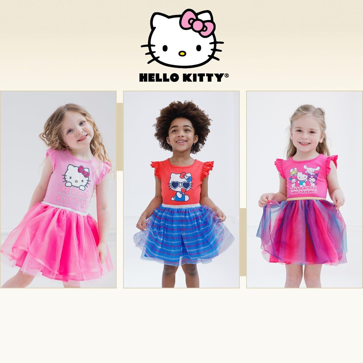 Hello Kitty July 4th Girls Tulle Tutu Dress Toddler to Big Kid Sizes (2T - 14-16) - Image 4