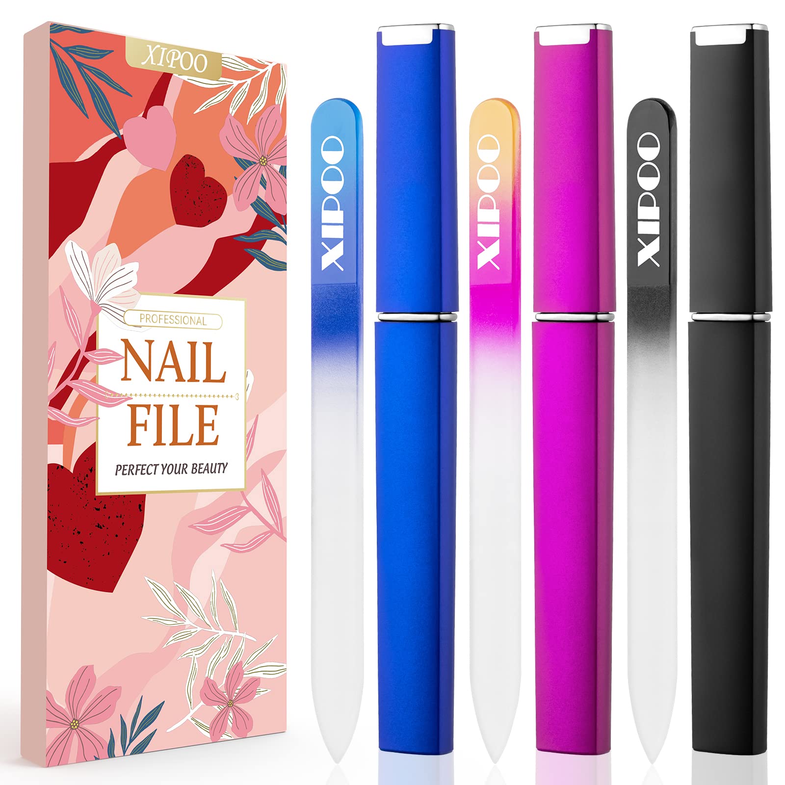 Amazon.com : XIPOO Premium Glass Nail Files - 3 Pack with Case