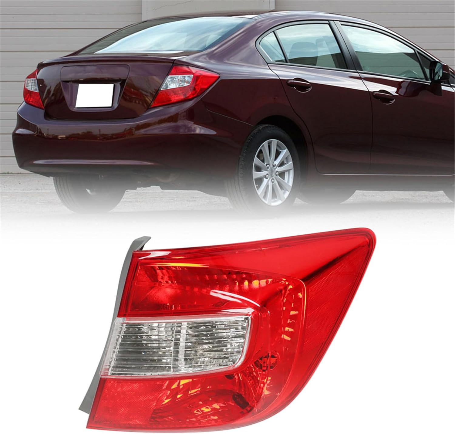 WFLNHB Right Rear Tail Light Assembly for 2012 Honda Civic Sedan