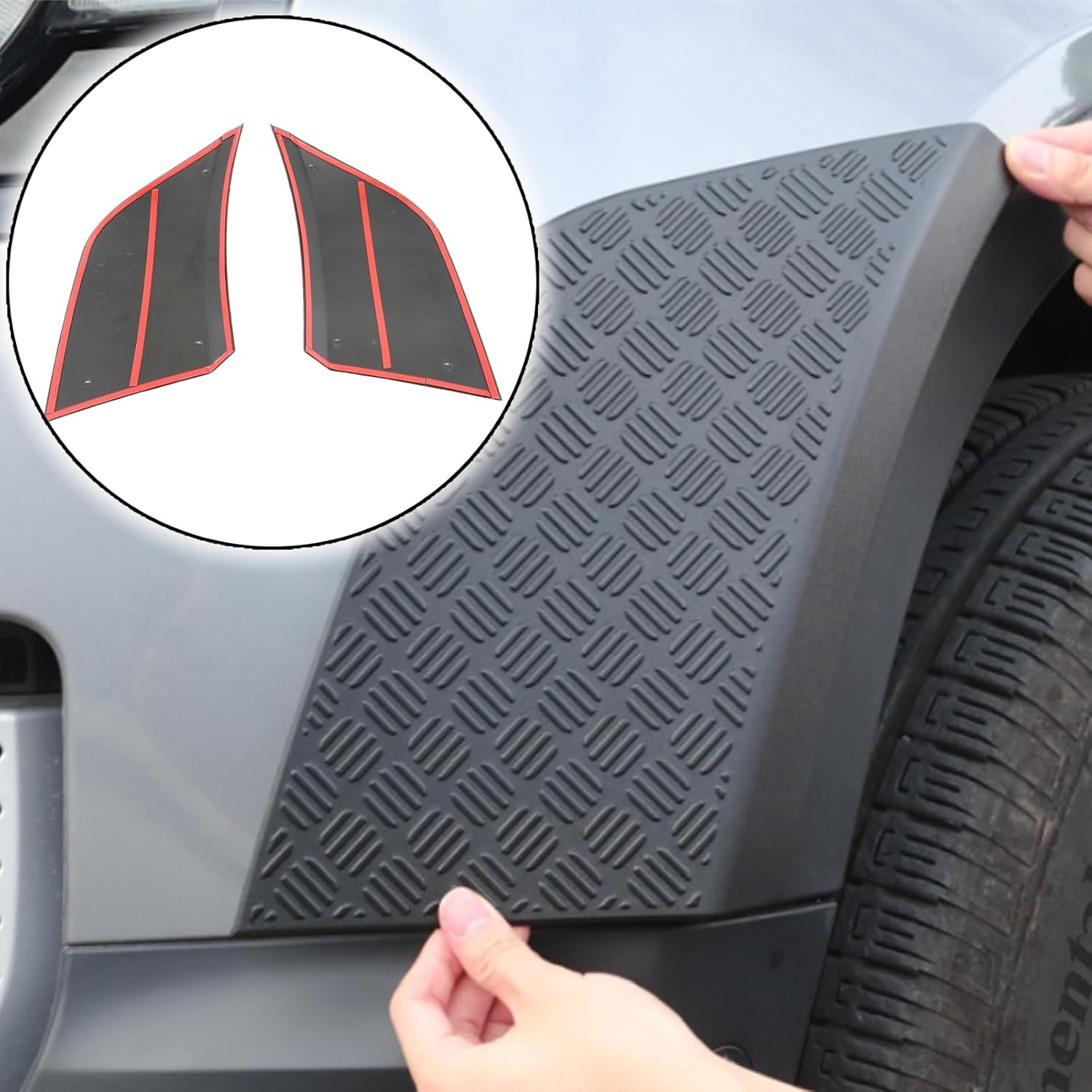 Front Wheel Arch Body Anti-Scratch Protection Cover Trim Kit Replacement for Land Rover Defender 90 110 130 2020-2025 Decoration Armor Sticker Trim Exterior Accessories ABS Matte Black