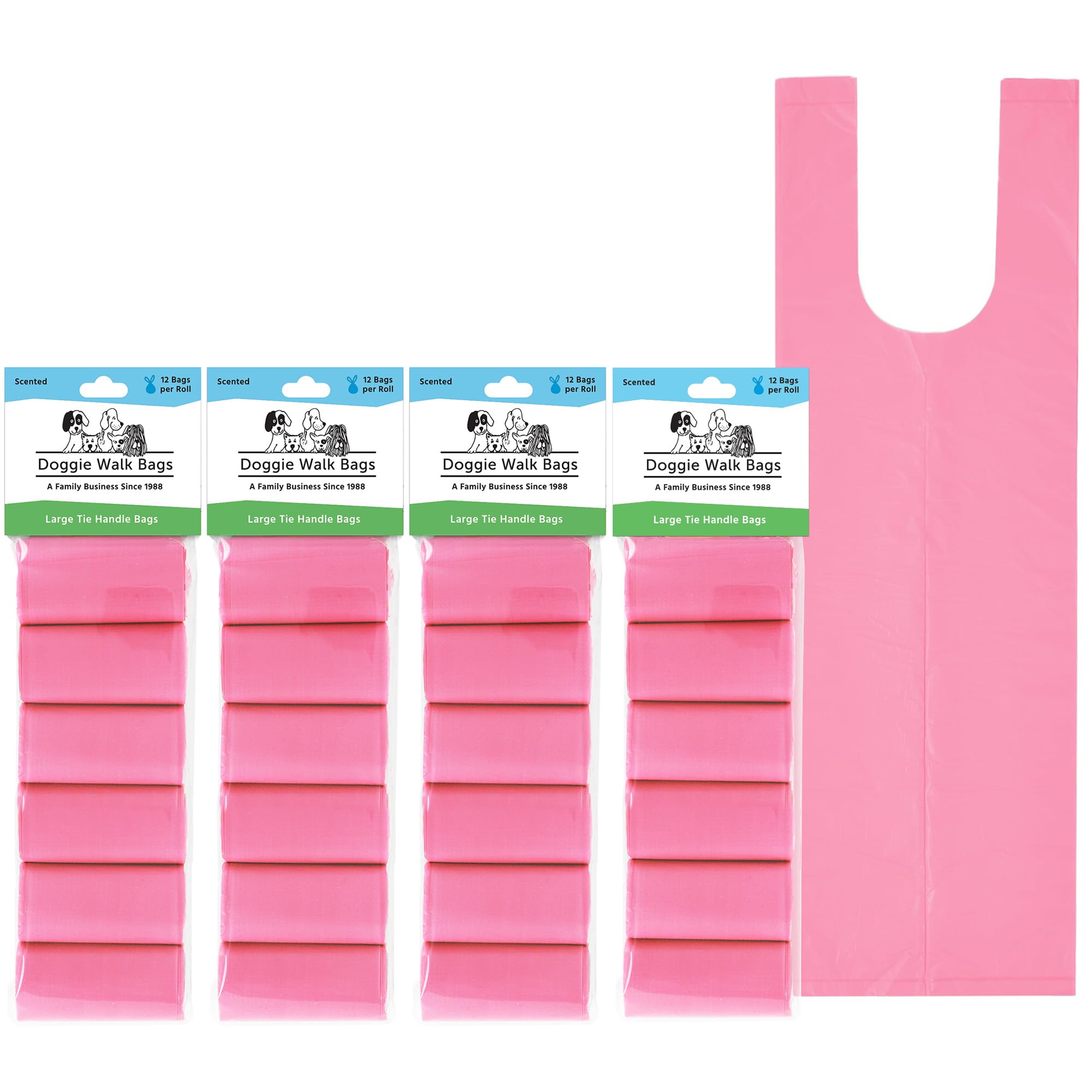Roll Hundekotbeutel, rosa Zitrusduft, 288