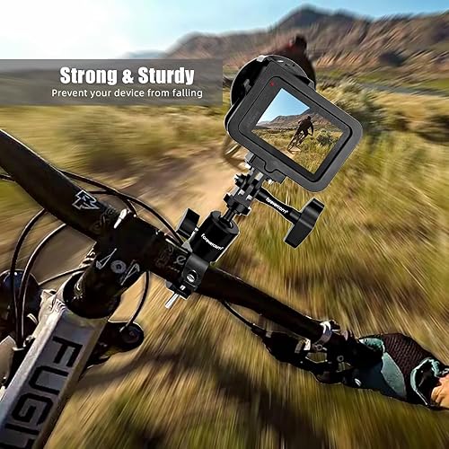 Miniatura 7 de Forevercam Soporte de manillar de cámara MTB con cabezal de bola para Gopro Hero 111098,360 grados giratorio de aluminio para bicicleta,