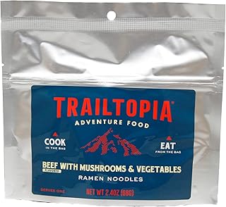 Trailtopia's Best Instant Ramen for Camping - Gluten-Free, Dehydrated Meal with Premium Beef Flavored Noodles | Amazing Ta...