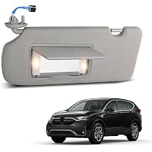 Driver Side Sun Visor for Honda CRV 20172022, Left Side Sunvisor with Lighted Mirror, Gray, Replacement#83280-TLA-A12ZB