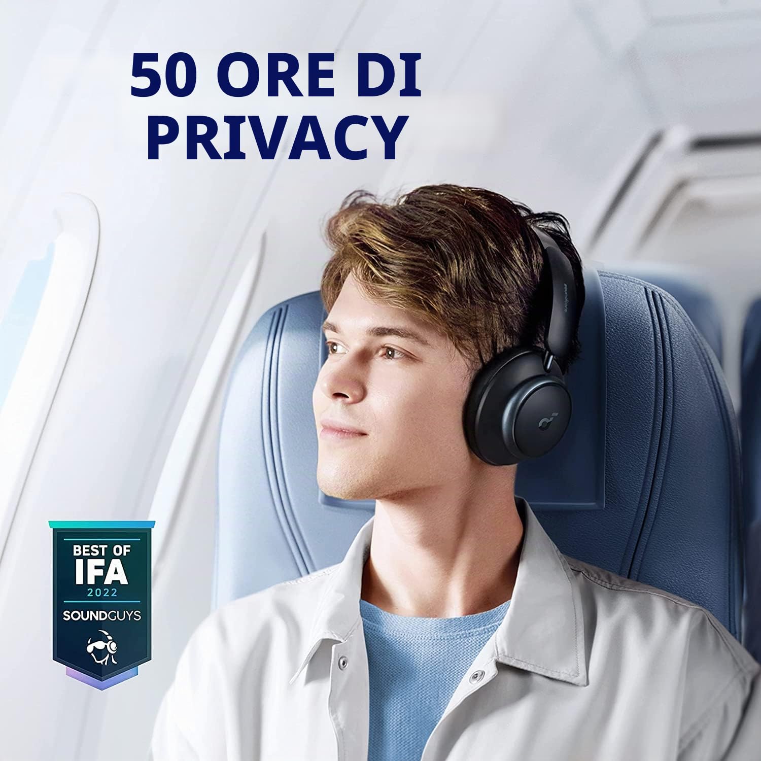 Soundcore by Anker Space Q45 - Cuffie Bluetooth, con cancellazione attiva del rumore fino al 98%, 50 ore di riproduzione, audio LDAC Hi-Res, chiamate cristalline (ricondizionate)