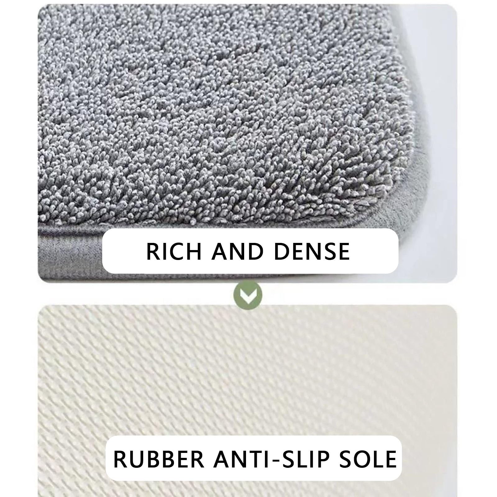Rutschfeste Badezimmermatte,Neutrale Badematte,Maschinenwaschbar und Farbecht, Edle Einfassung,Geeignet for Badezimmer,Wohnzimmer und vor Waschbecken(White,40x60cm/15.7x23.6in)