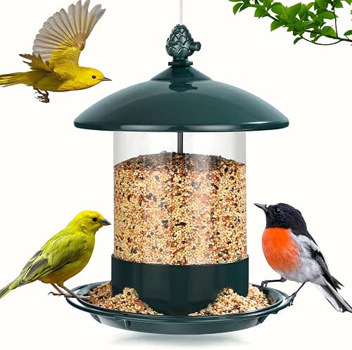 Gbekery Metal Bird Feeders for Outdoors Hanging, Weather Resistant Wild