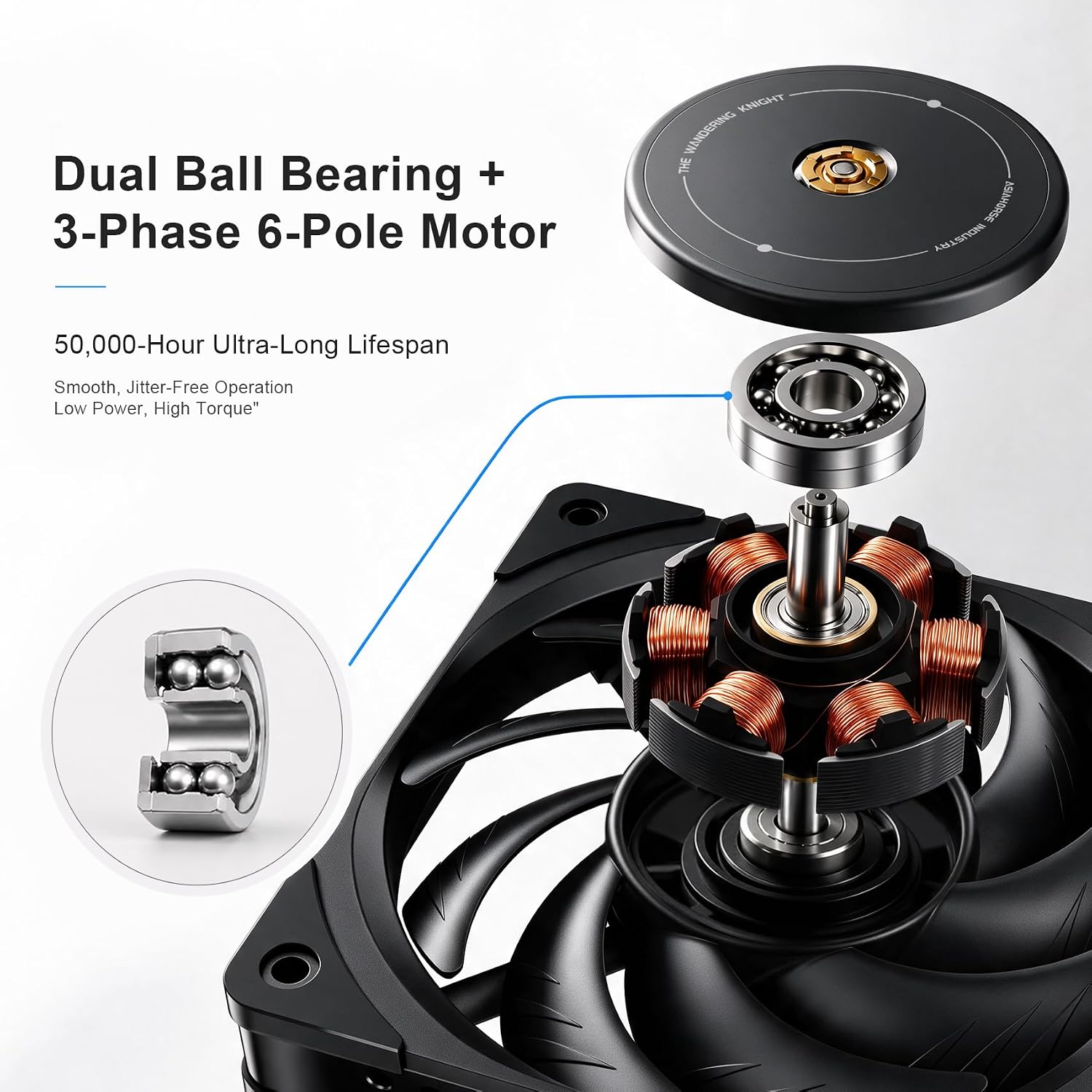 Asiahorse Xcalibur 360mm PC Case Fan, 3000RPM High Performance PWM Fan
