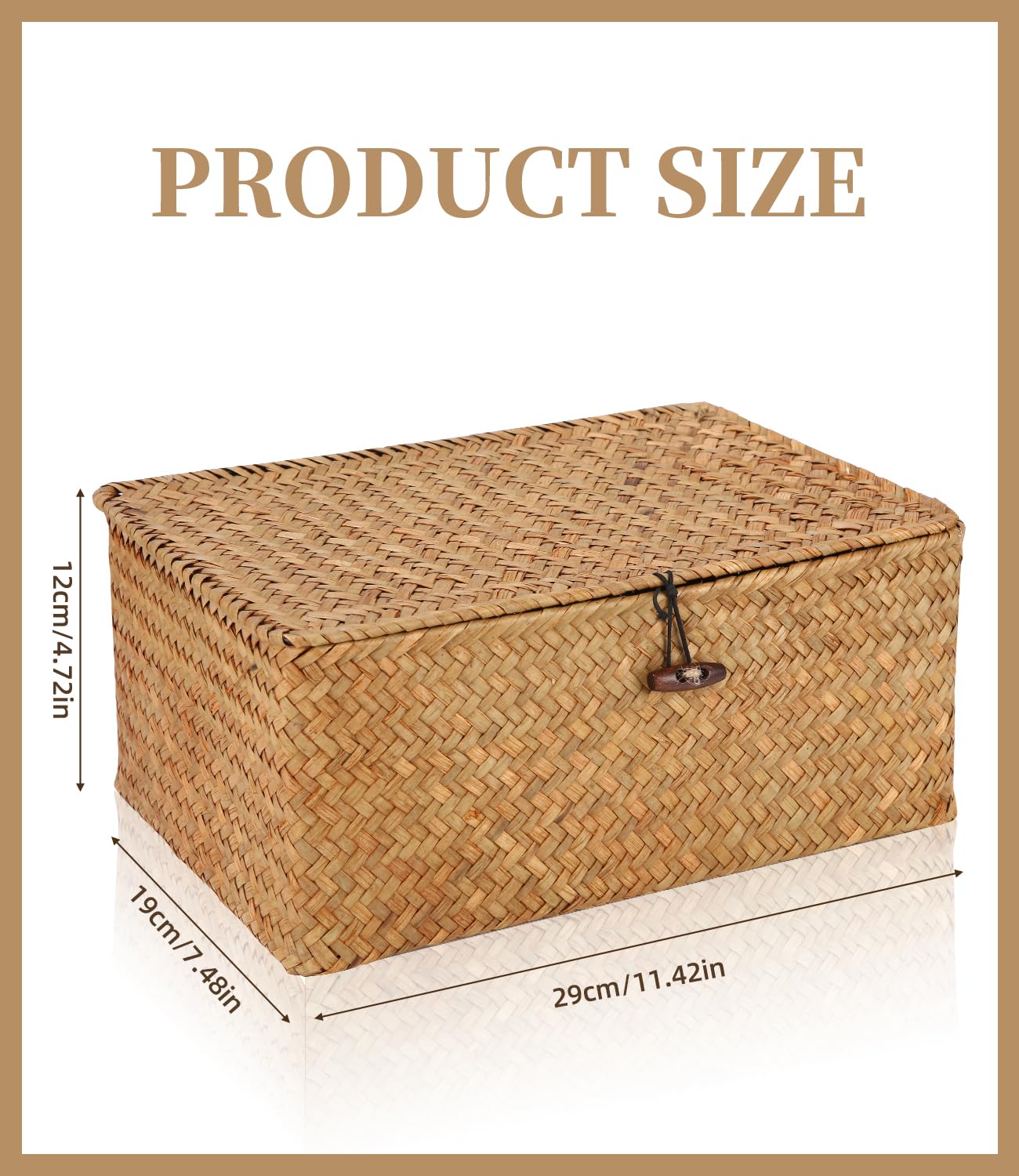 Cesto Portaoggetti in Rattan Intrecciato,Cesta in Vimini di Seagrass