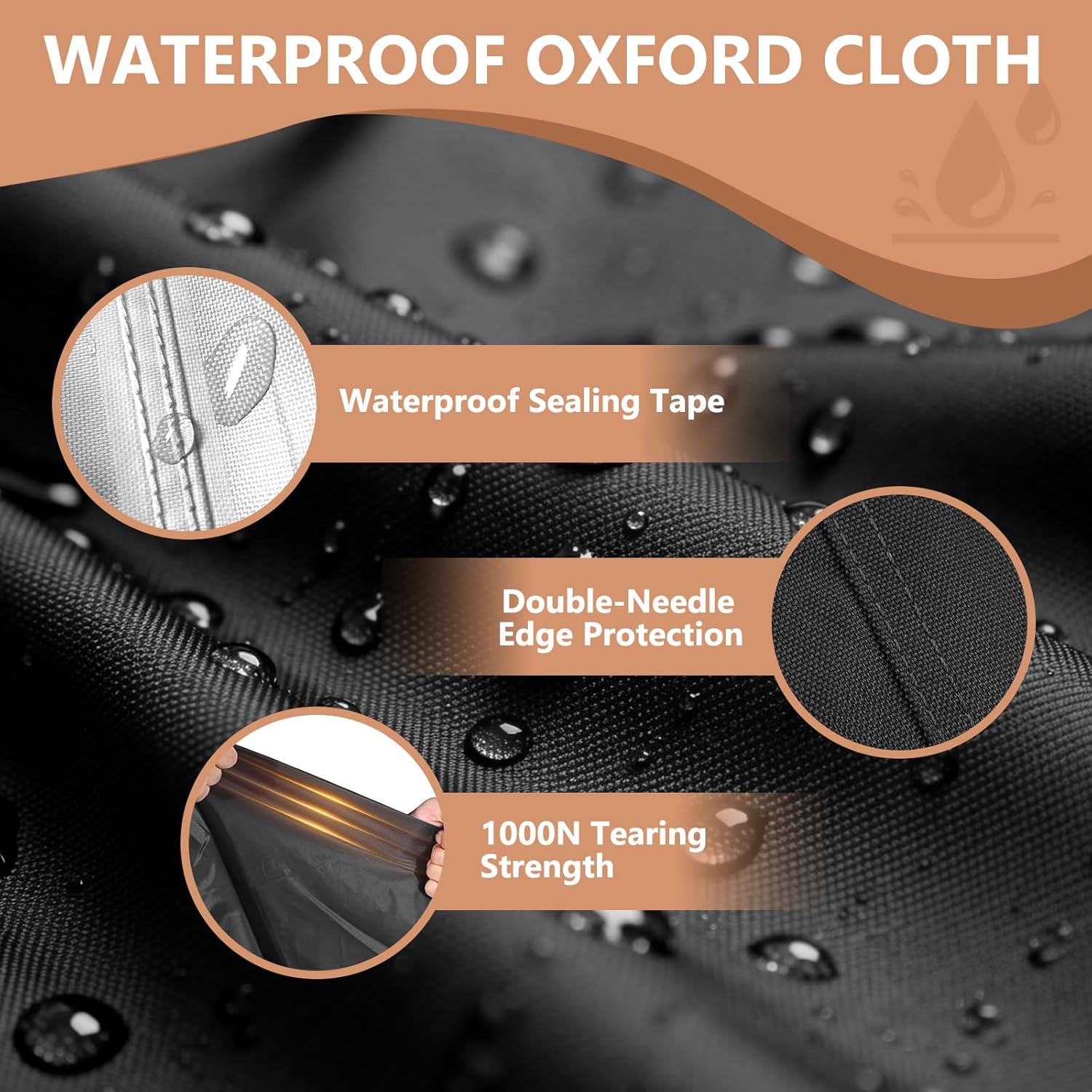 Waterproof Octagonal Picnic Table Cover, 91 In Patio Picnic Table Cover All-Weather Protection, Fits 8-Sided 6–8 Seat Dining Table with Drawstring, Black