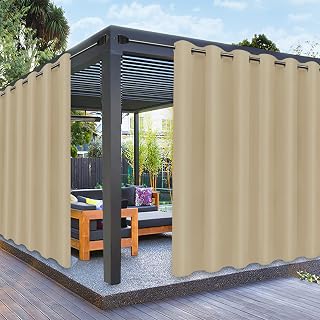 PureFit Outdoor Curtains for Patio Waterproof Weatherproof Outside Curtains