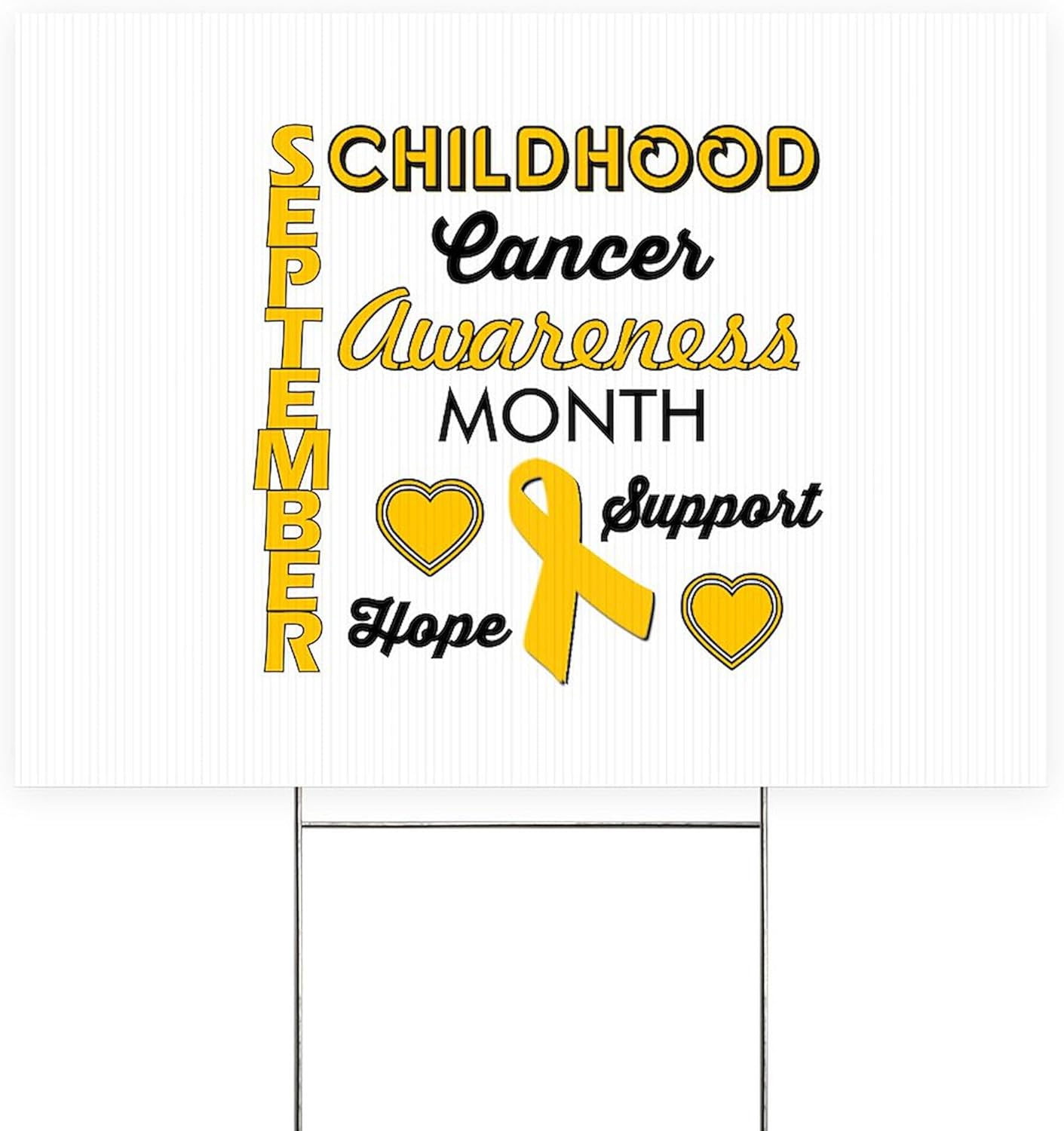 CafePress Childhood Cancer Awareness Yard Sign, Vinyl Lawn Sign, 22" w x 18" h