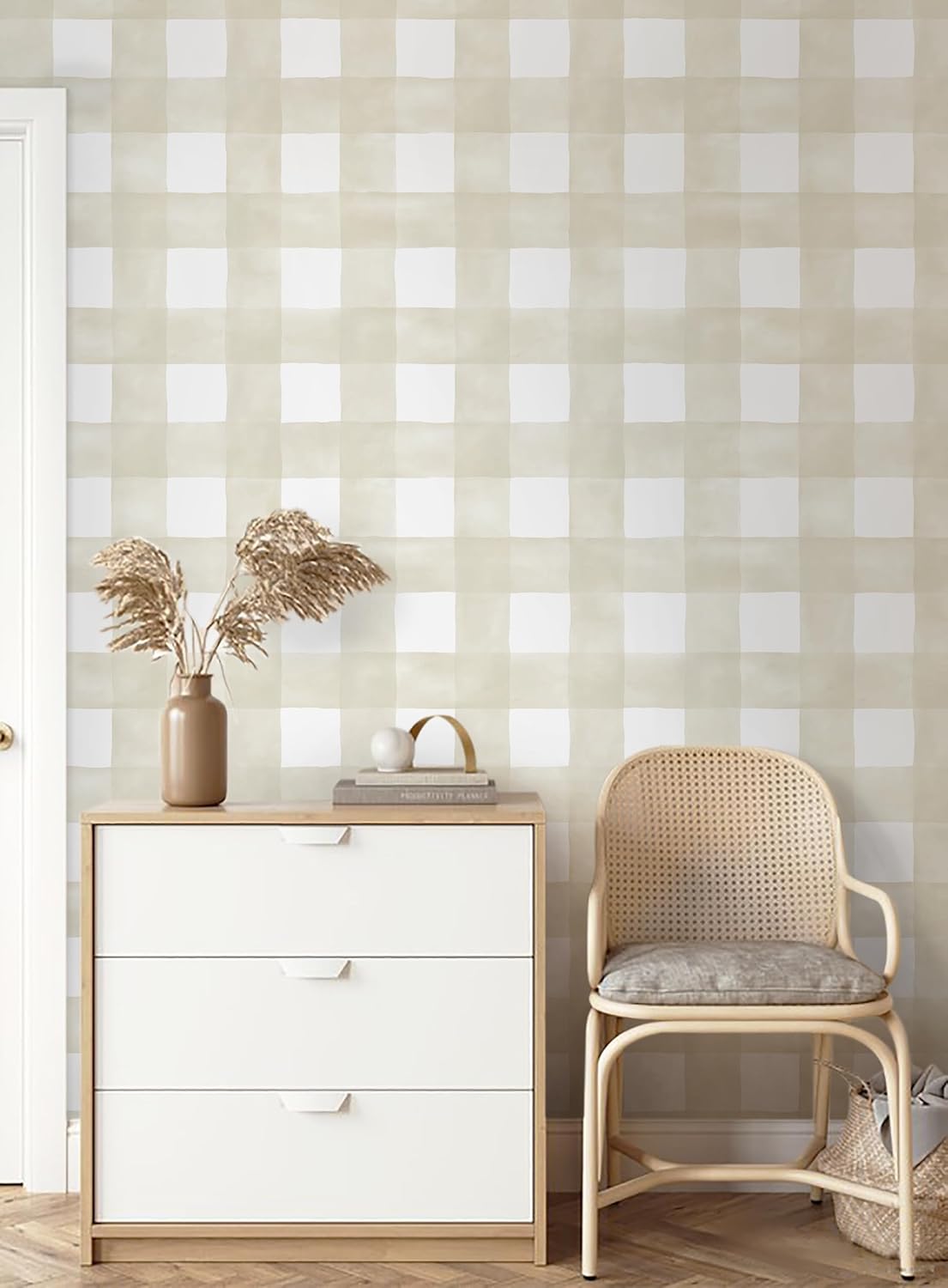 Peel and Stick Wallpaper Boho Modern Wall Paper Checkered Peel and Stick Removable Contact Paper Self Adhesive Wallpapers for Bedroom Bathroom Cabinet Shelf Liner Vinyl 17.3" x 393.7"