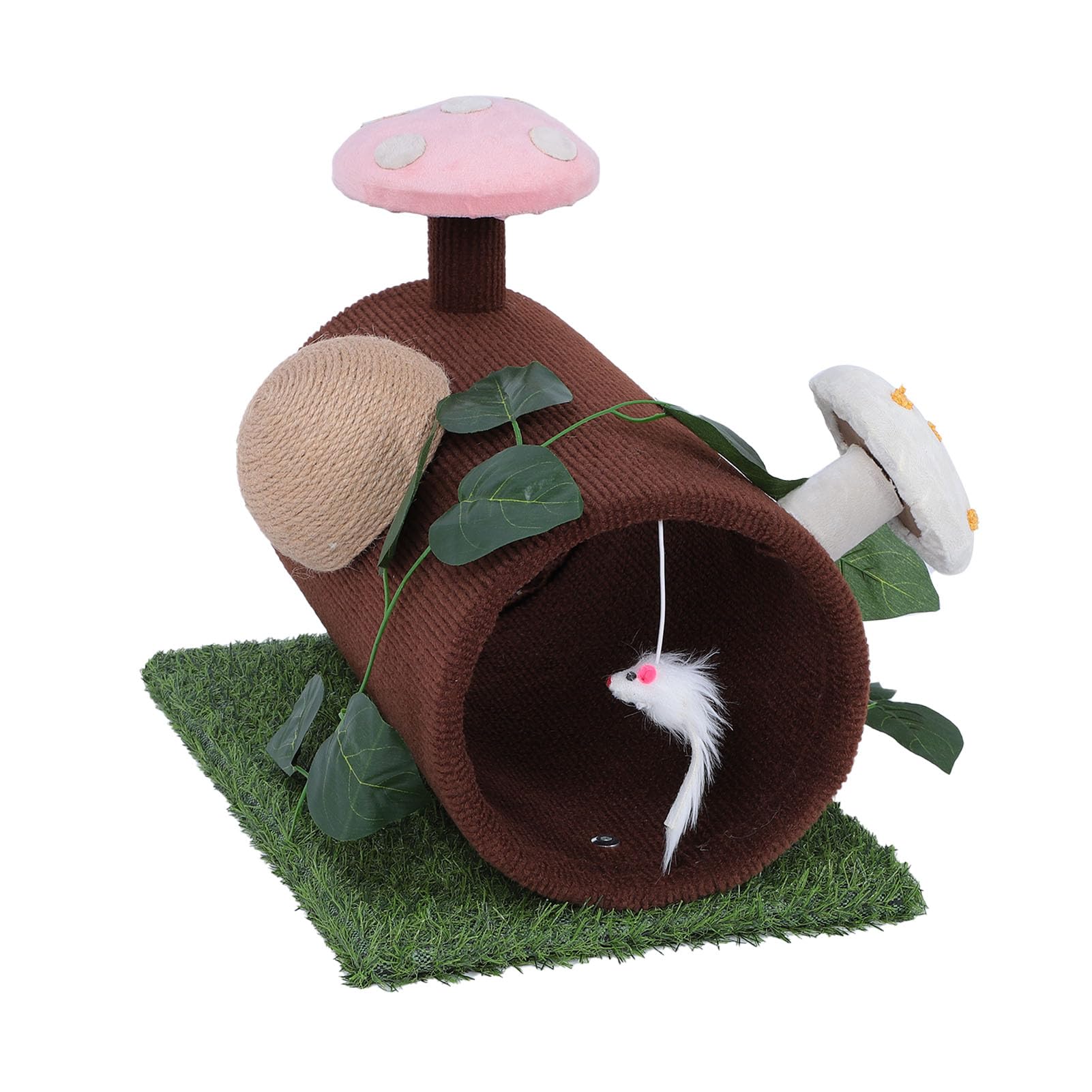 Túnel para Gatos con rascador, Marco Interactivo para trepar para Gatos, Juguete Multifuncional para túnel para Gatos con Bola rascadora, cómoda Cama para Gatos de Interior,