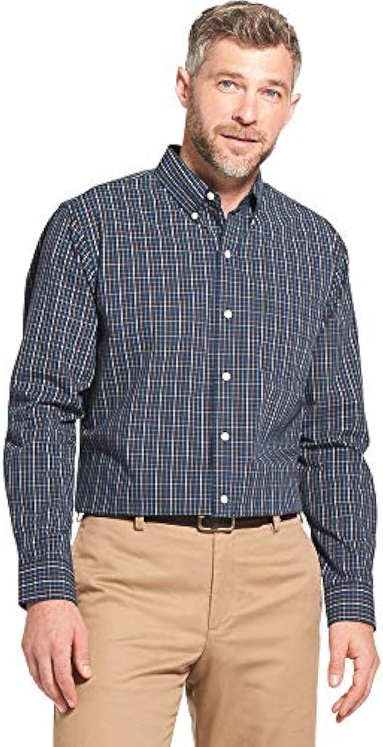 Arrow1851 mens Long Sleeve Plaid Hamilton Shirt Button Down Shirt