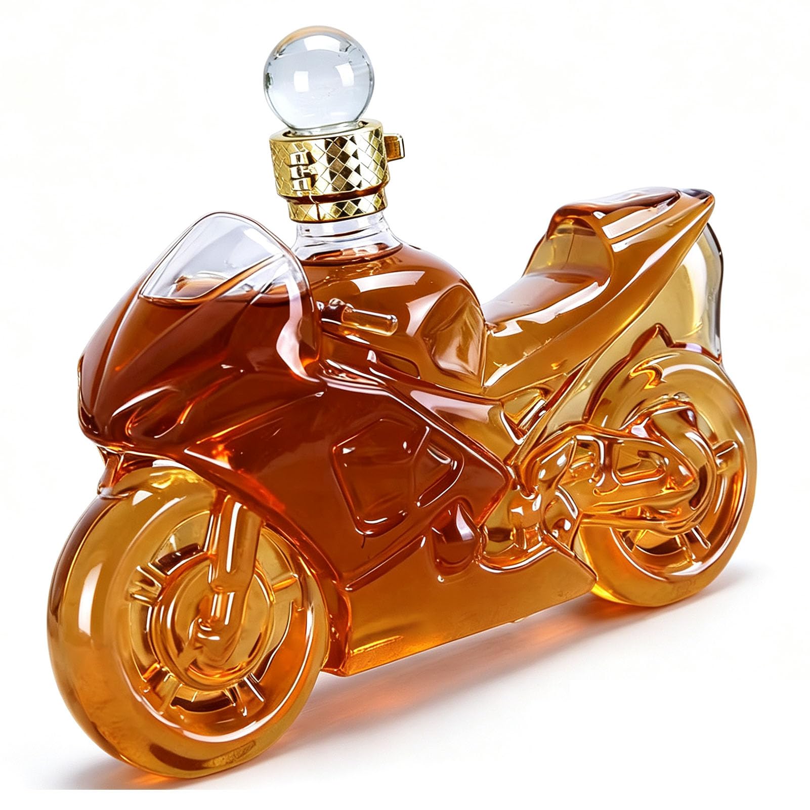 DTSXFTLY Creative Motorcycle Shaped Glass Decanter Whiskey Decanter 25.3 oz