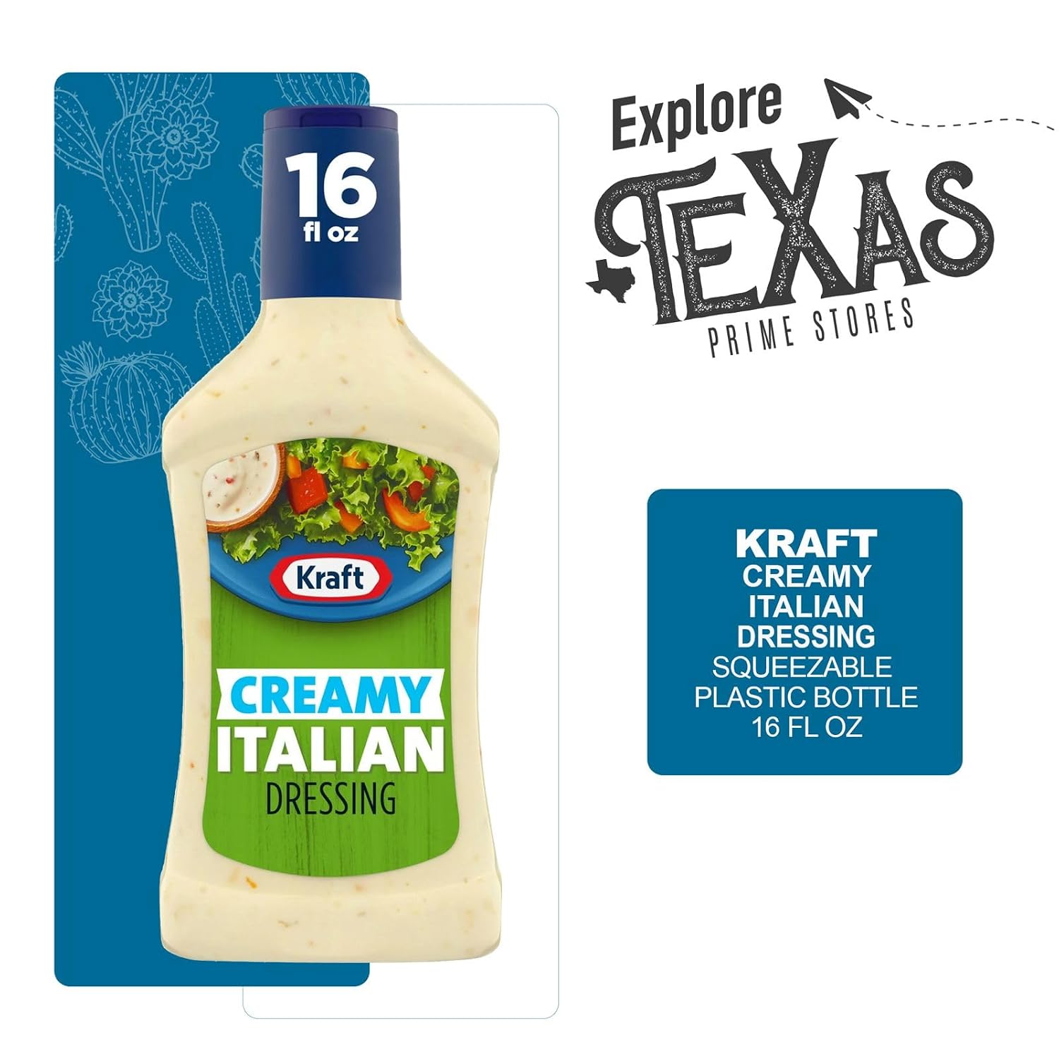 Kraft - Lavinia Essentials Bundle: 4-Pack of Italian Creamy Dressing, 16oz Squeezable Plastic Bottle + 1 Utility Prop.
