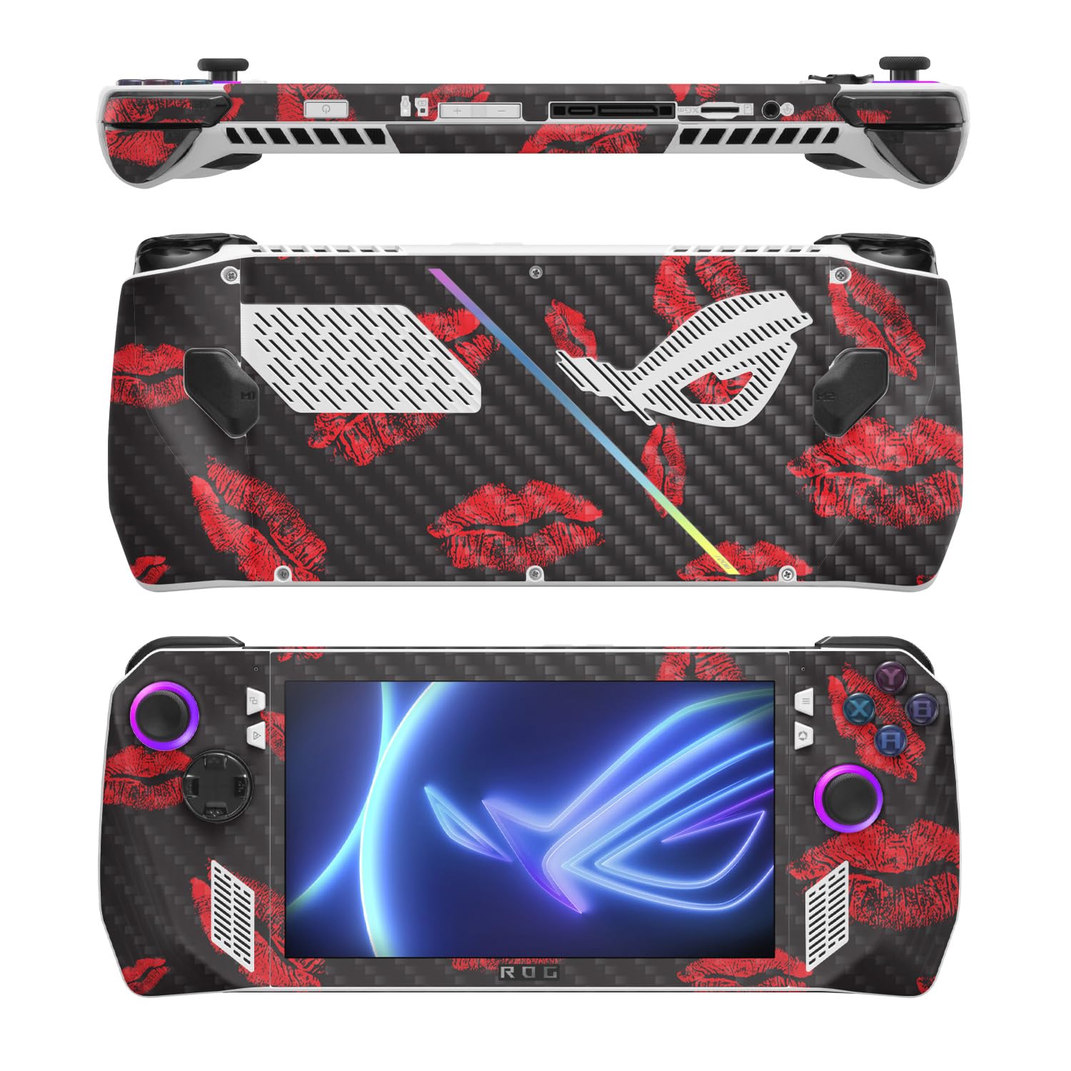 MightySkins Carbon Fiber Skin Compatible with Asus ROG Ally - Kiss Me | Protective, Durable Textured Carbon Fiber Finish | Easy to Apply, Remove, and Change Styles
