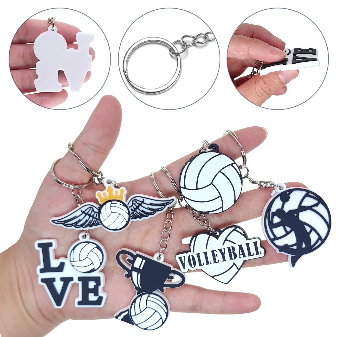 MEIYIFAN 36 pezzi pallavolo portachiavi, portachiavi sportivi, bomboniere sportive per bambini scuola Sport Reward