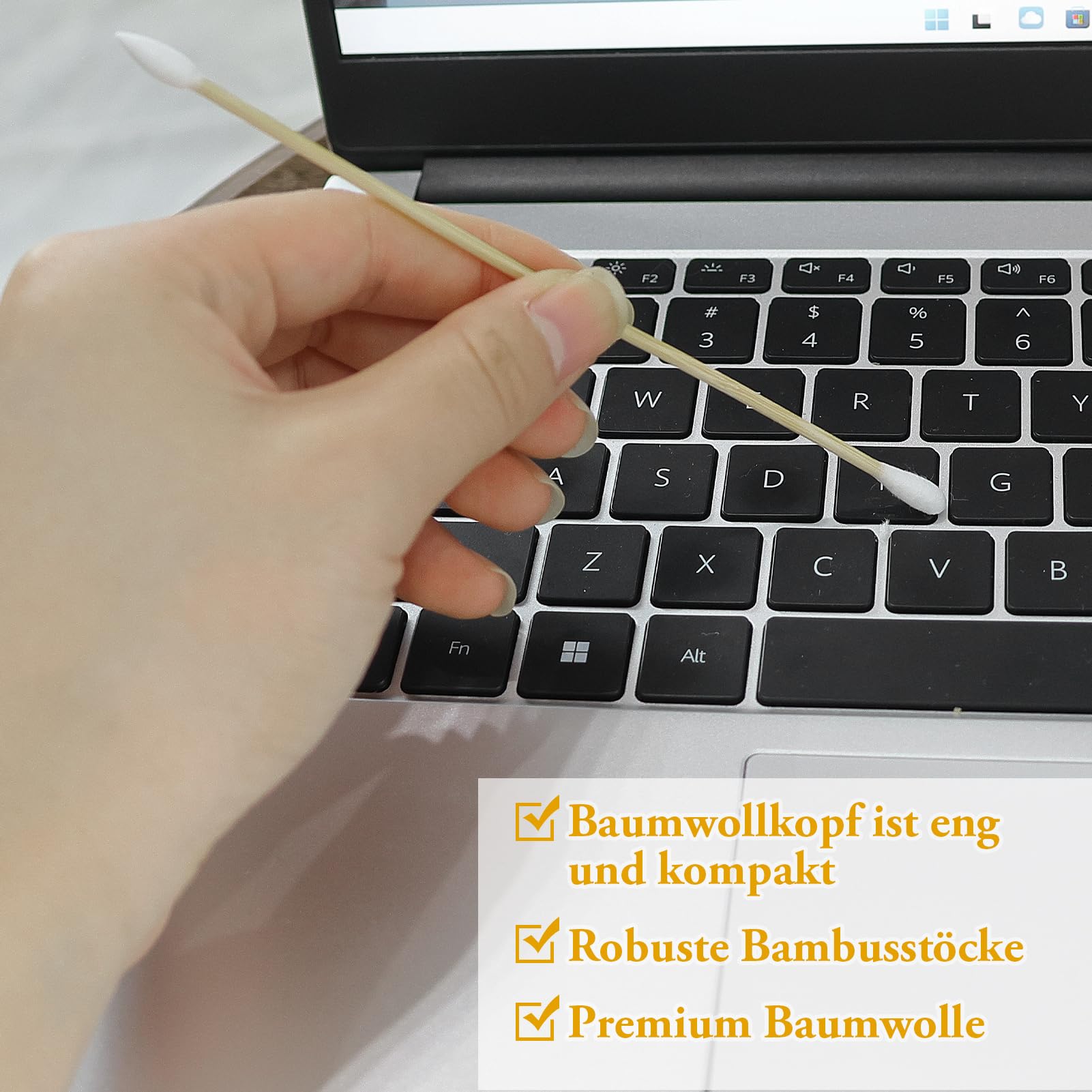100 sztuk bambusowych patyczków higienicznych, 15 cm, Cotton Swabs, pałeczki do uszu, podwójna główka, do czyszczenia, brwi, upiększania, paznokci