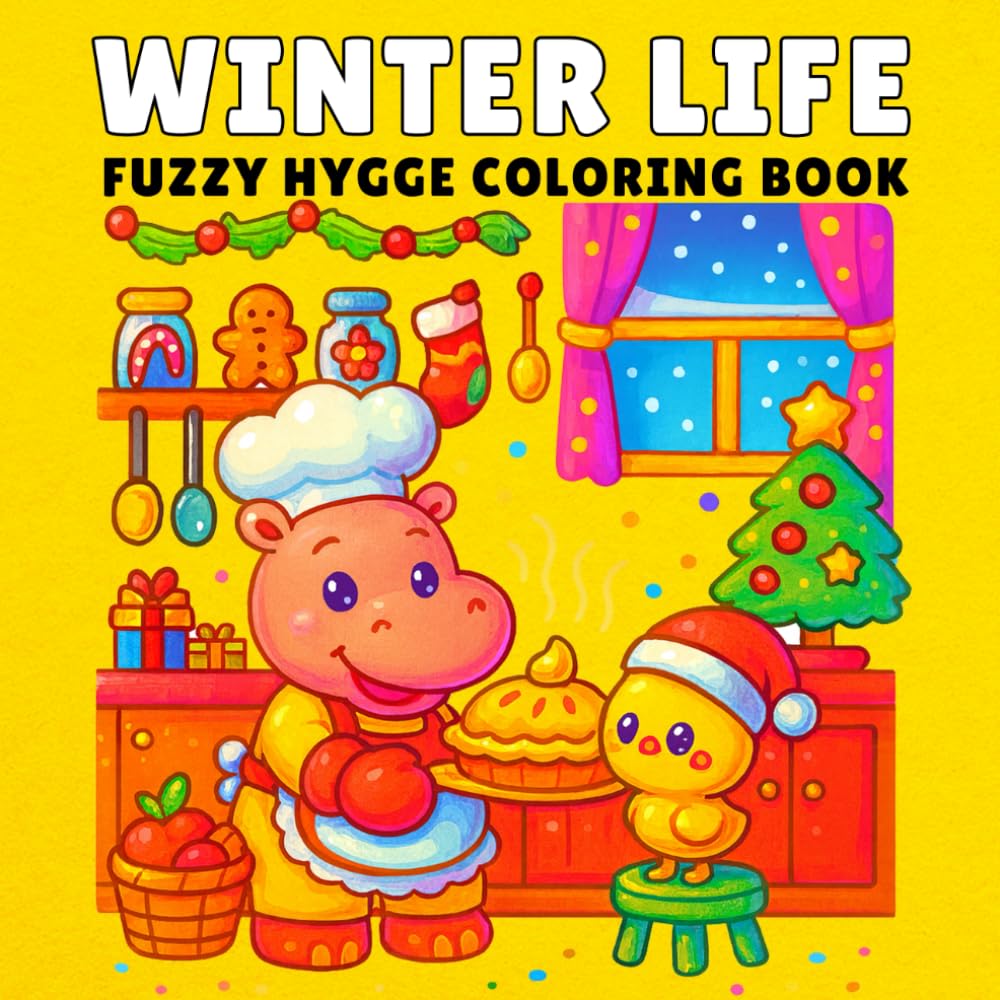 Winter Life Fuzzy Hygge Coloring Book: Cozy Snowy Scenes, Cute Animals, Warm Drinks, Winter Outfits, and Comfy Holiday Moments for Relaxing Coloring Fun