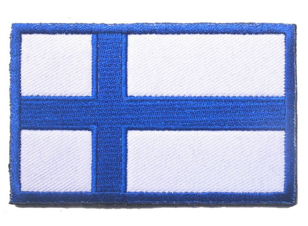 Embroidery Each Country's Flag Patch (3''X2'', Finland)